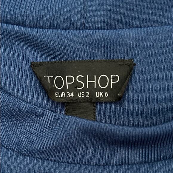 Topshop Blue Cutout Midi Bodycon Dress, Super Cute and Unique Cut, Size 2 - Picture 13 of 13